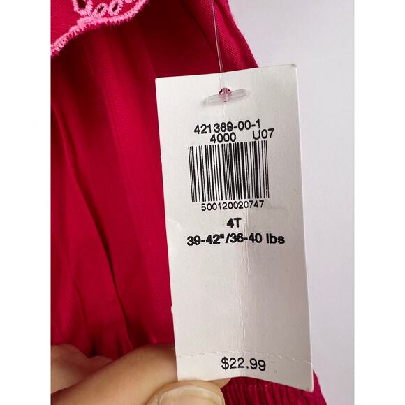 Old Navy Pink Embroidered Palm Ruffle Romper Girls 4T Cotton Summer Playwear - Picture 4 of 8